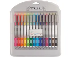 TUL Retractable Gel Pens, 0.7mm, Gray Barrel, Assorted Ink, 14-Pack