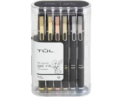 TUL GL Series Retractable Gel Pens, 0.7mm, Black Barrel, 12-Pack